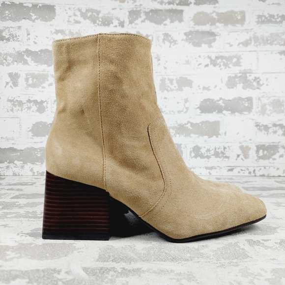 New Blondo Salome Taupe Suede Waterproof Booties H525 - Picture 5 of 13